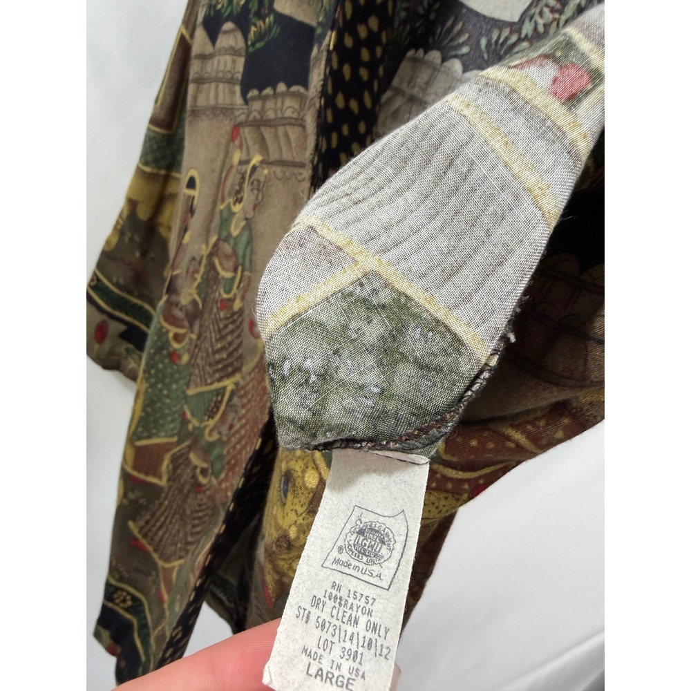 Signet New York Vintage Elephant Novelty Print Blazer Jacket Rayon Large USA - Picture 7 of 16